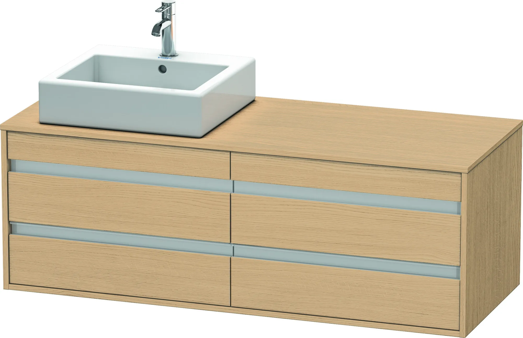 Duravit Waschtischunterschrank wandhängend „Ketho“ 140 × 49,6 × 55 cm Eiche Natur Duravit Waschtischunterschrank wandhängend „Ketho“ 140 × 49,6 × 55 cm Eiche Natur