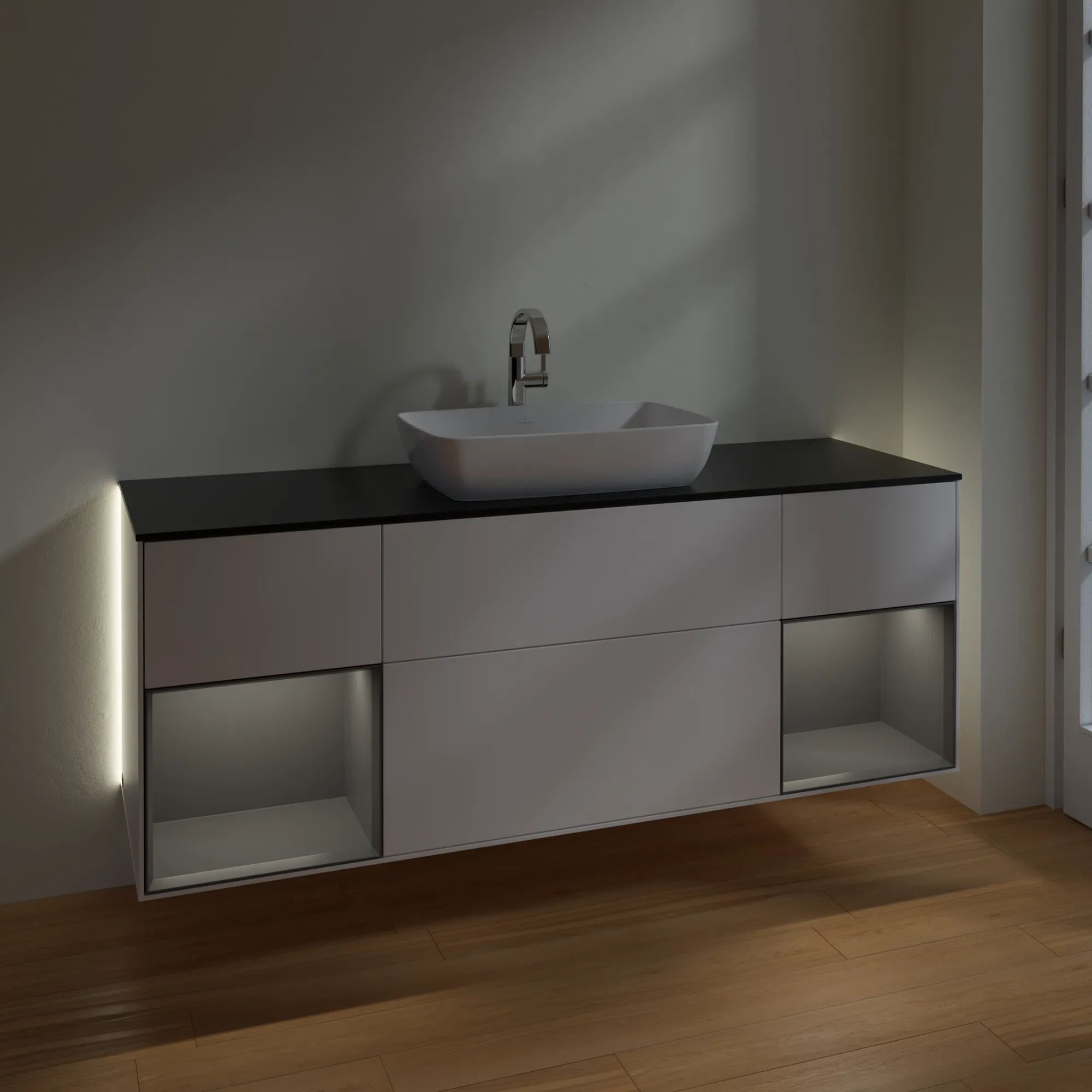 Villeroy & Boch Waschtischunterschrank „Finion“ für Schrankwaschtisch 1600 × 603 × 501 mm White Matt Lacquer, für Becken mittig Villeroy & Boch Waschtischunterschrank „Finion“ für Schrankwaschtisch 1600 × 603 × 501 mm White Matt Lacquer, für Becken mittig