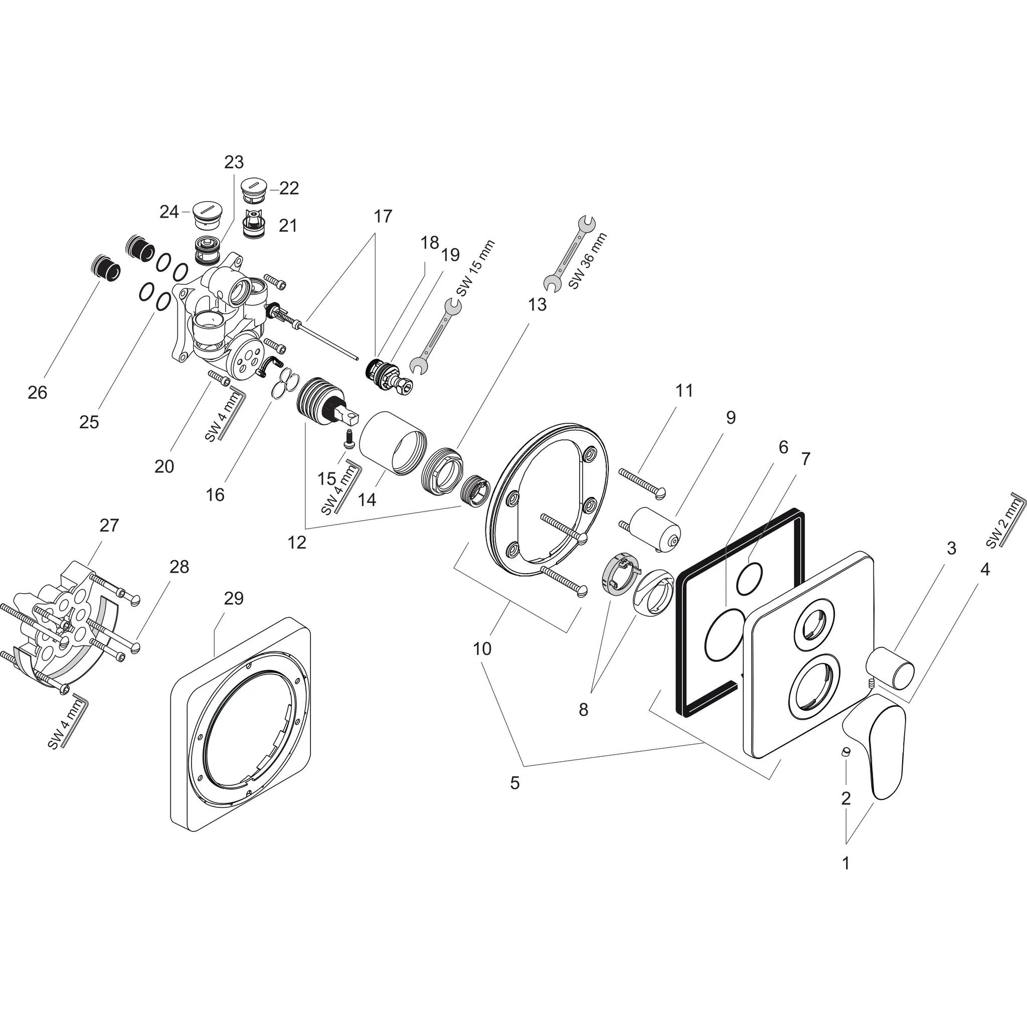 Wannenmischer Unterputz Axor Citterio M F-Set m.Sicherungskombi.chrom Wannenmischer Unterputz Axor Citterio M F-Set m.Sicherungskombi.chrom