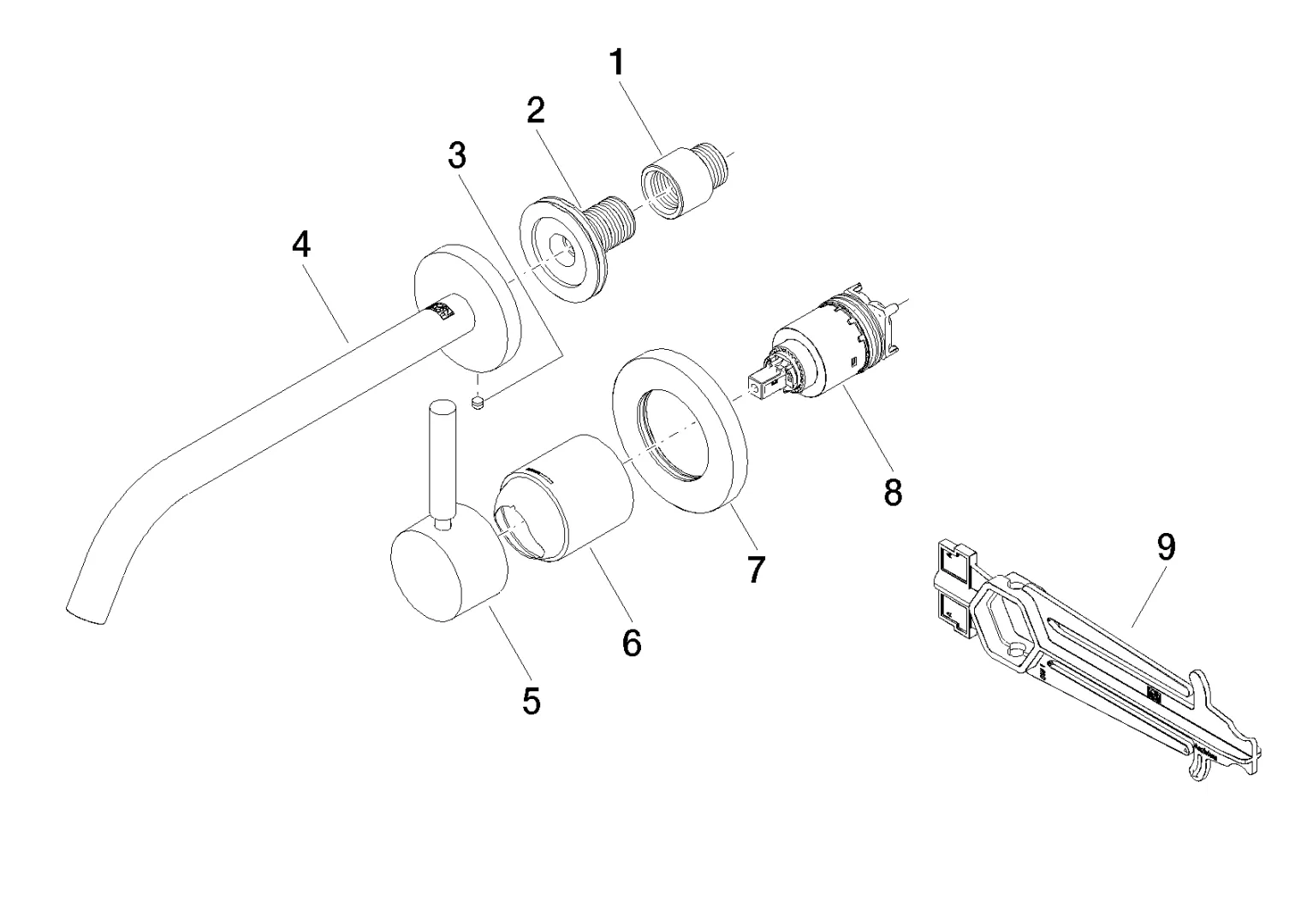 Waschtisch-Wand-Einhandbatterie ohne Ablaufgarnitur META Chrom 36861660 Waschtisch-Wand-Einhandbatterie ohne Ablaufgarnitur META Chrom 36861660