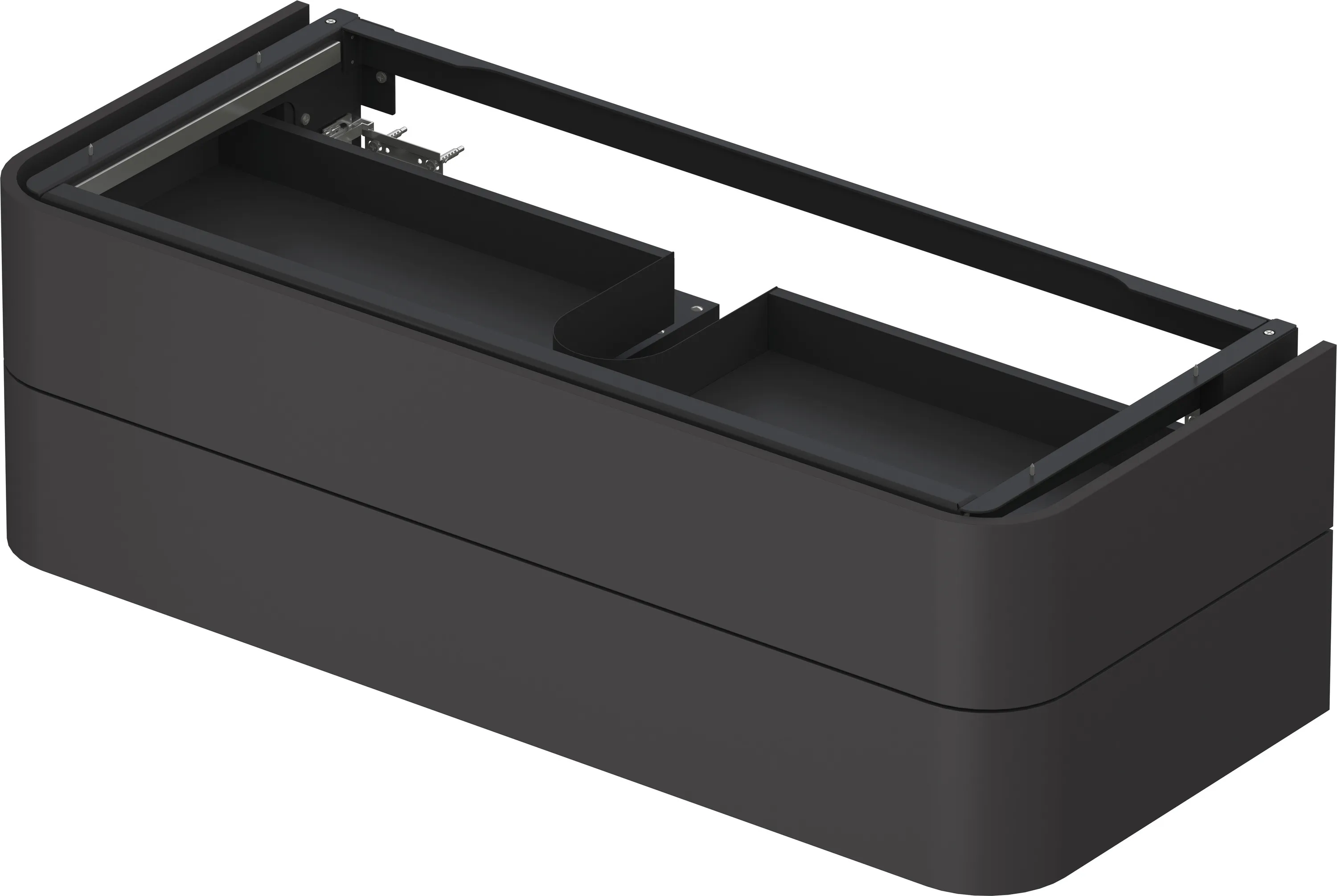 Duravit Waschtischunterschrank wandhängend „Happy D.2 Plus“ 130 × 40,8 × 55 cm Graphit Supermatt