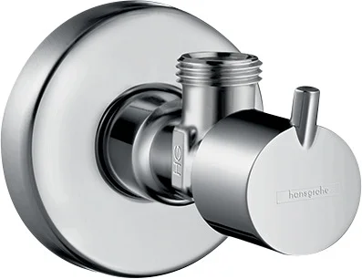 Hansgrohe Eckventil S-Design chrom, G 1/2 Eingang, G 3/8 Abgang, Geräuschgruppe I, Durchflussklasse A