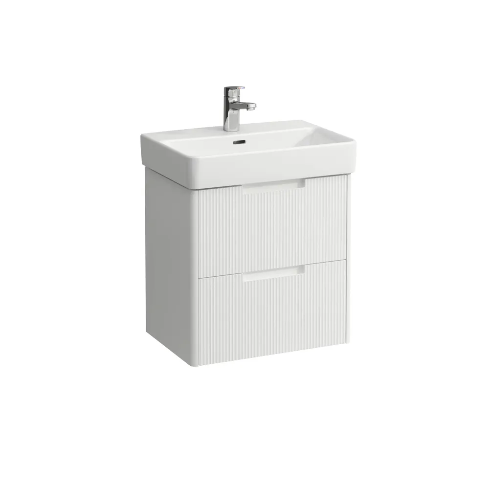 Waschtischunterbau JUNA für PRO S 361x521x515 2 Schubladen mit Griffmulde für Waschtisch H818958 COMPACT weiß matt