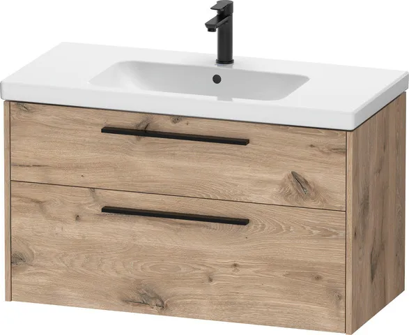 Duravit Waschtischunterschrank Wandhängend „D-Code“ 98,4 × 55,5 × 46 cm in Eiche Marmoriert Duravit Waschtischunterschrank Wandhängend „D-Code“ 98,4 × 55,5 × 46 cm in Eiche Marmoriert