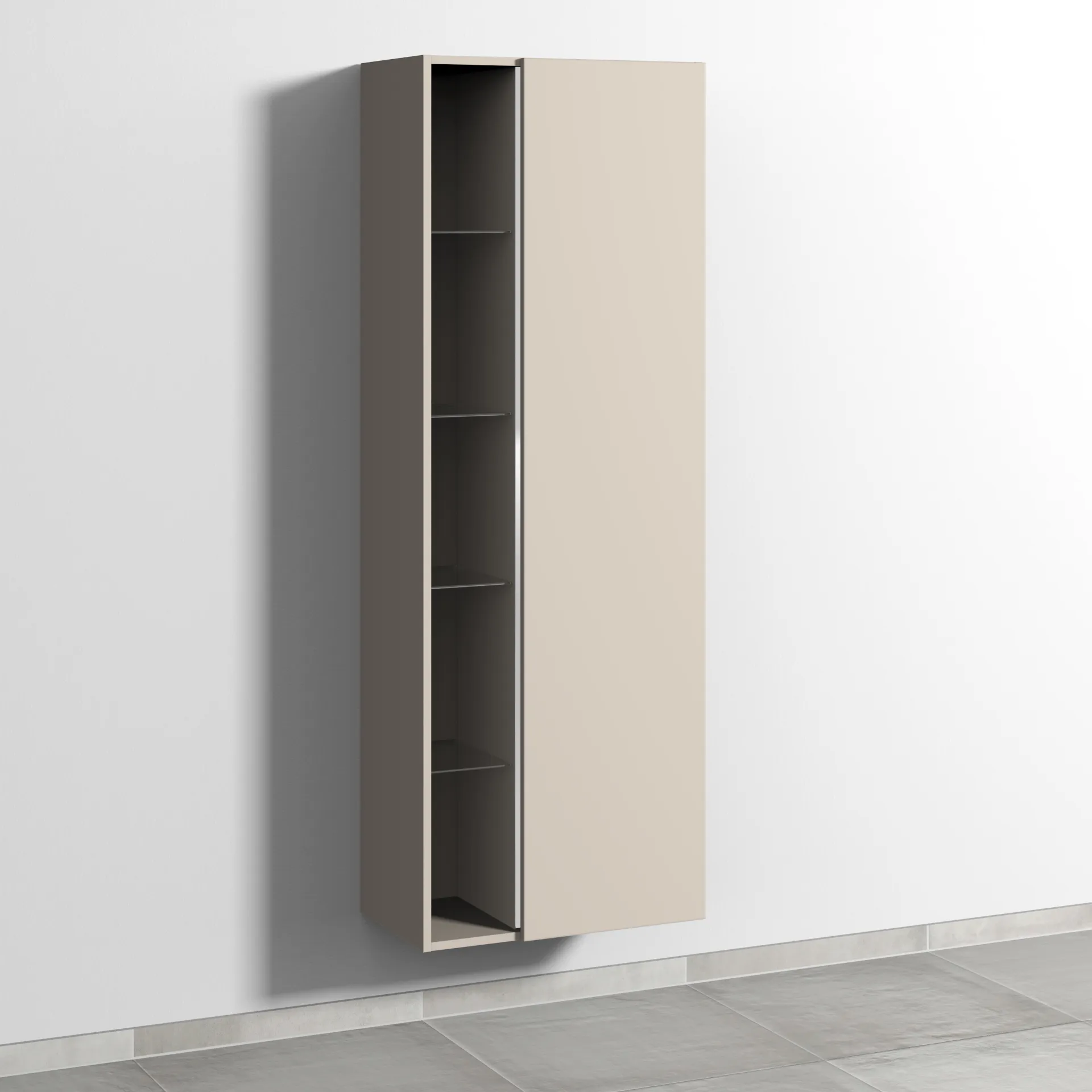 Sanipa Stauraumschrank „3way“ 600 × 1700 × 345 mm Anschlag rechts, in Kaschmir (matt), Anschlag rechts