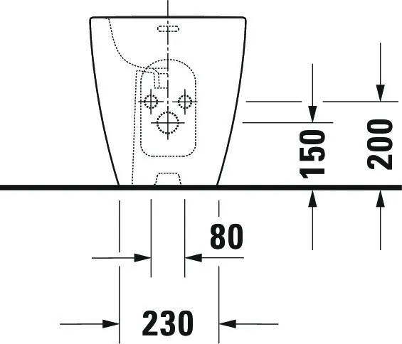 Duravit Stand-Bidet back to wall „Soleil by Starck“, Befestigung sichtbar 37 × 60 × 40 cm