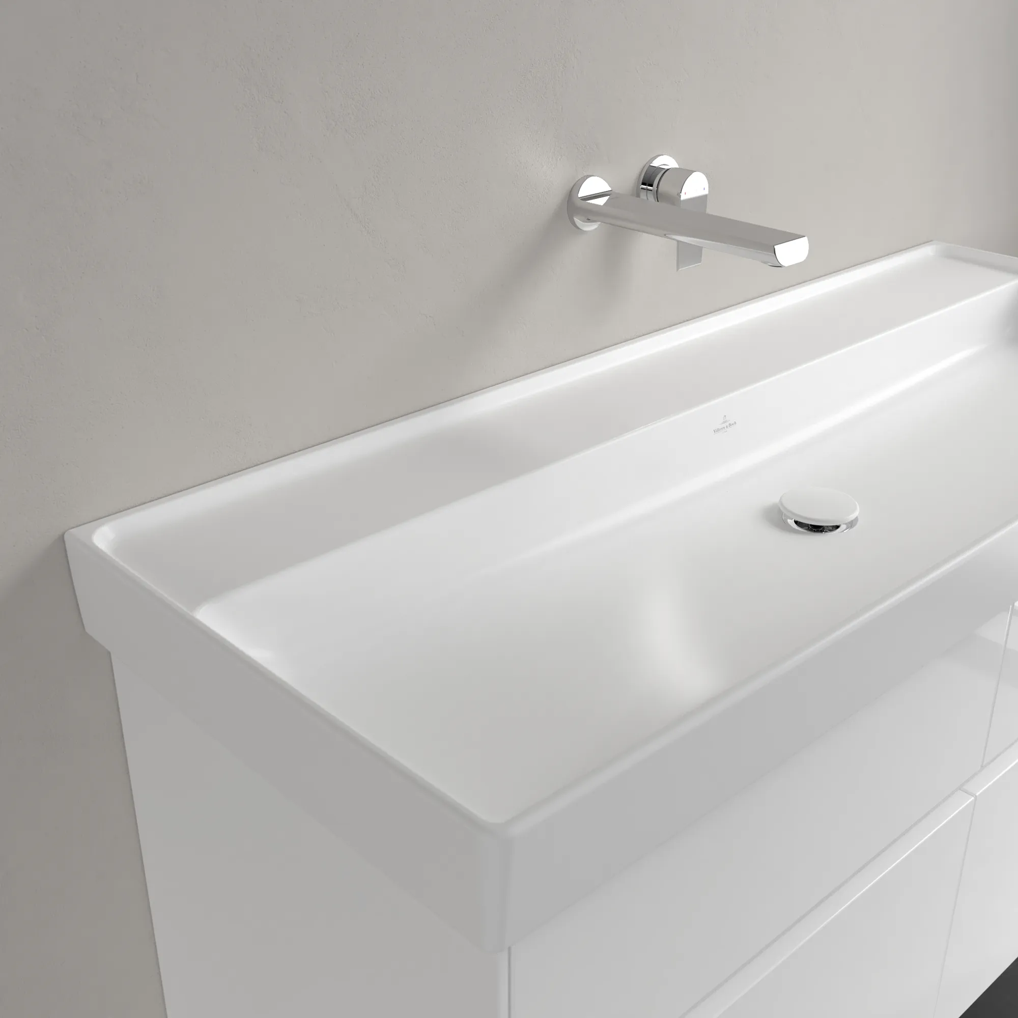 Villeroy & Boch Collaro Schrankwaschtisch, Stone White CeramicPlus, 1200x470x160mm, TitanCeram, Wandmontage