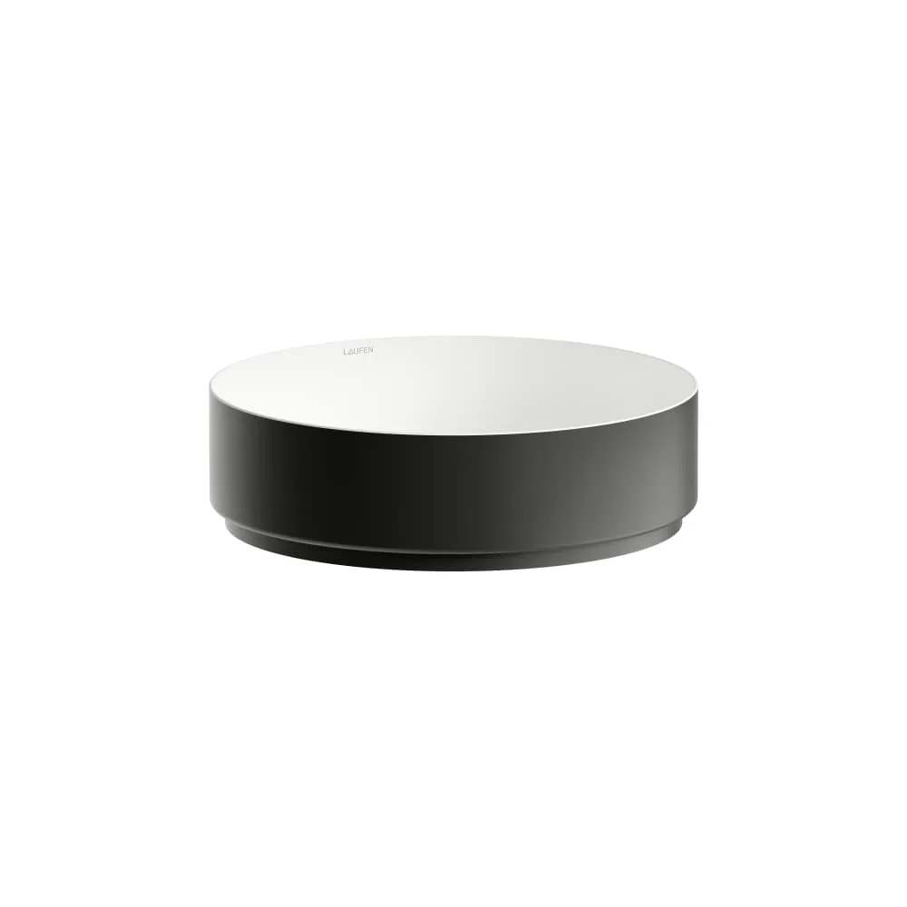Laufen Waschtisch-Schale UNISONO glasierter Stahl rund 400 x 400 x 116 mm in Bicolor Schwarz/Weiß