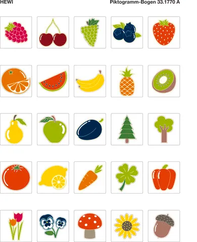 HEWI Piktogramm-Bogen Kids Serie Natur 36x36mm HEWI Piktogramm-Bogen Kids Serie Natur 36x36mm