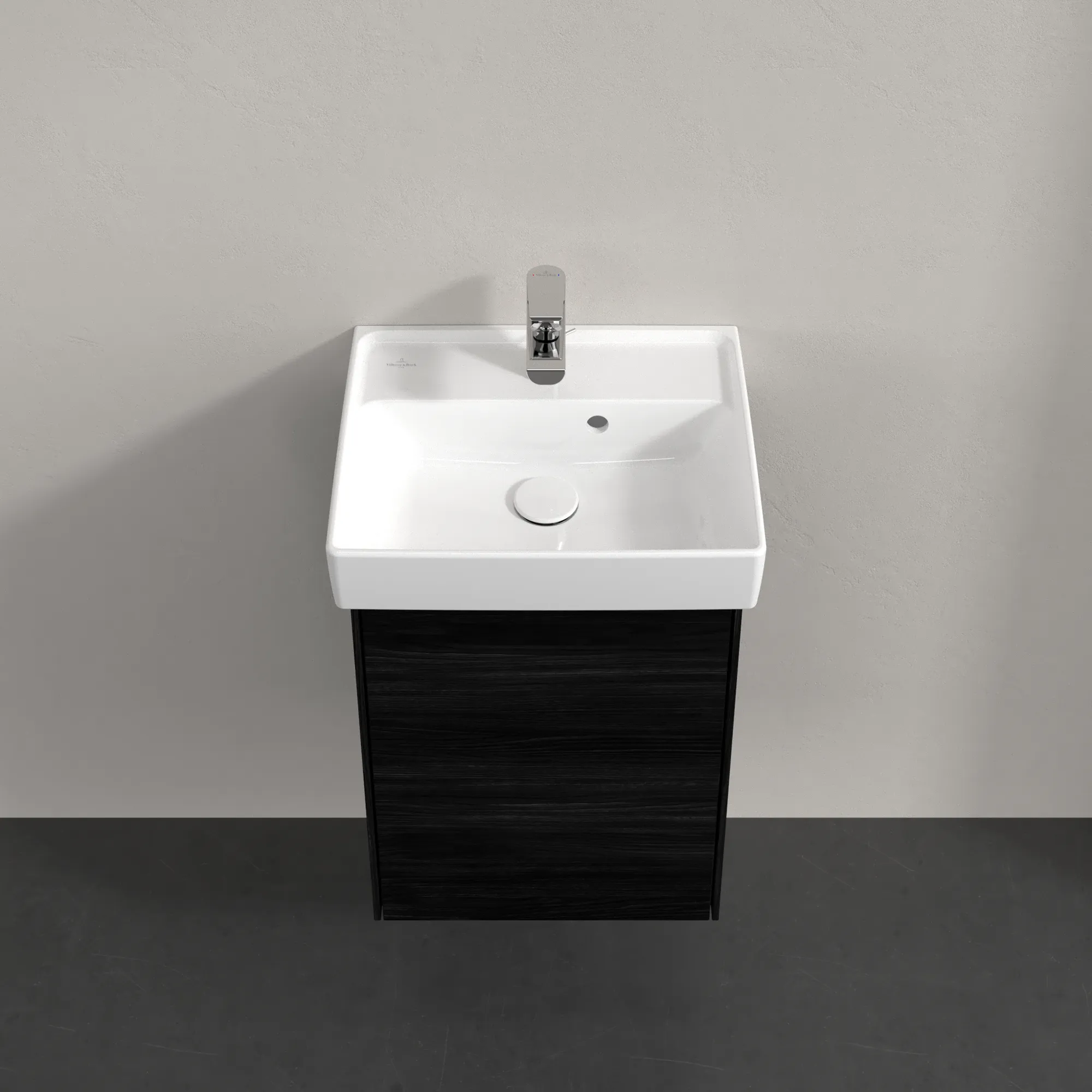 Villeroy & Boch Waschbeckenunterschrank Collaro C00500, Eckig Black Oak, 410x344 mm, Höhe 546 mm, mit SoftClosing und Fachboden Villeroy & Boch Waschbeckenunterschrank Collaro C00500, Eckig Black Oak, 410x344 mm, Höhe 546 mm, mit SoftClosing und Fachboden