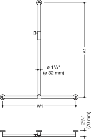 HEWI Haltegriff „System 900“, Befestigung verdeckt HEWI Haltegriff „System 900“, Befestigung verdeckt