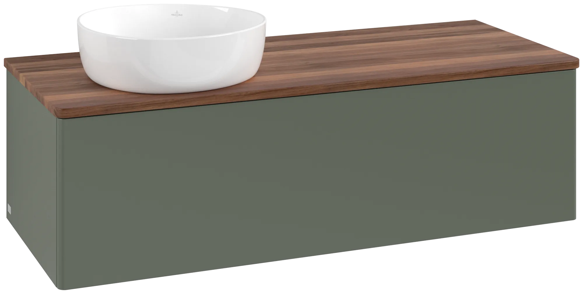 Villeroy & Boch Antao Waschbeckenunterschrank L33_1, 1200x360x500 mm, Leaf Green Matt Lacquer / Warm Walnut