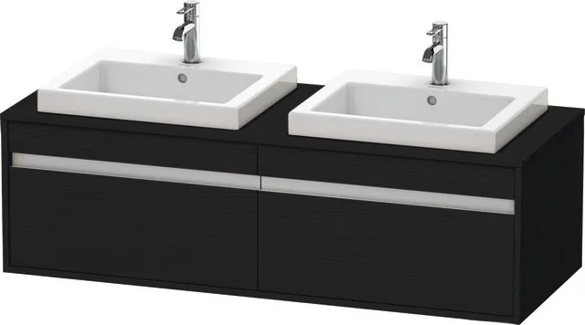 Duravit Waschtischunterschrank wandhängend „Ketho“ 140 × 42,6 × 55 cm Eiche Schwarz Duravit Waschtischunterschrank wandhängend „Ketho“ 140 × 42,6 × 55 cm Eiche Schwarz