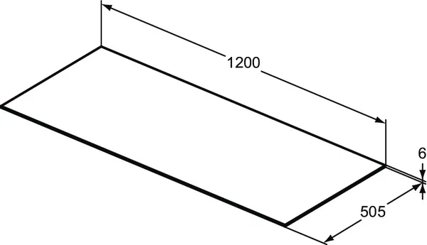 Waschtischplatte Conca, aus Keramik, 1202x505x6mm, Marmor Noir Desir