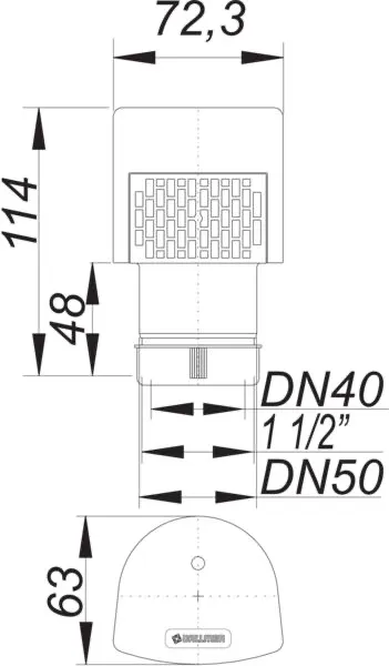 Rohrbelüfter DallVent Mini, DN 40/DN 50, 1 1/2″