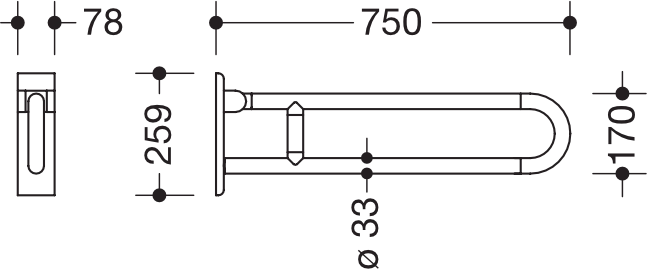 HEWI Stützklappgriff „Serie 801“