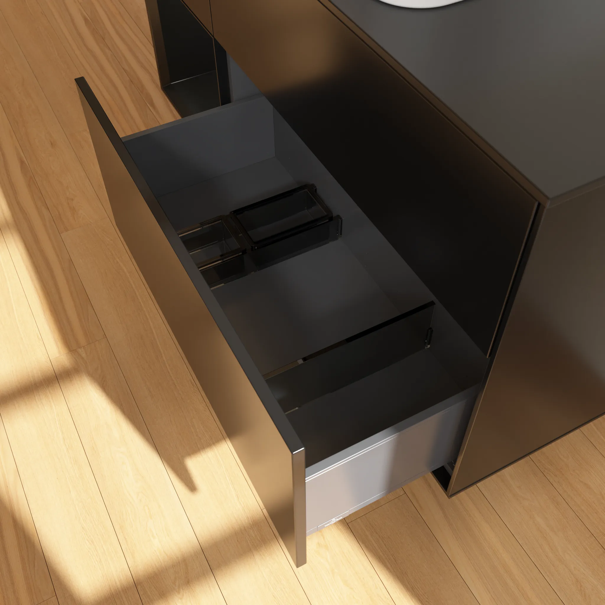Villeroy & Boch Waschtischunterschrank „Finion“ für Schrankwaschtisch 1200 × 603 × 501 mm Black Matt Lacquer, für Becken mittig