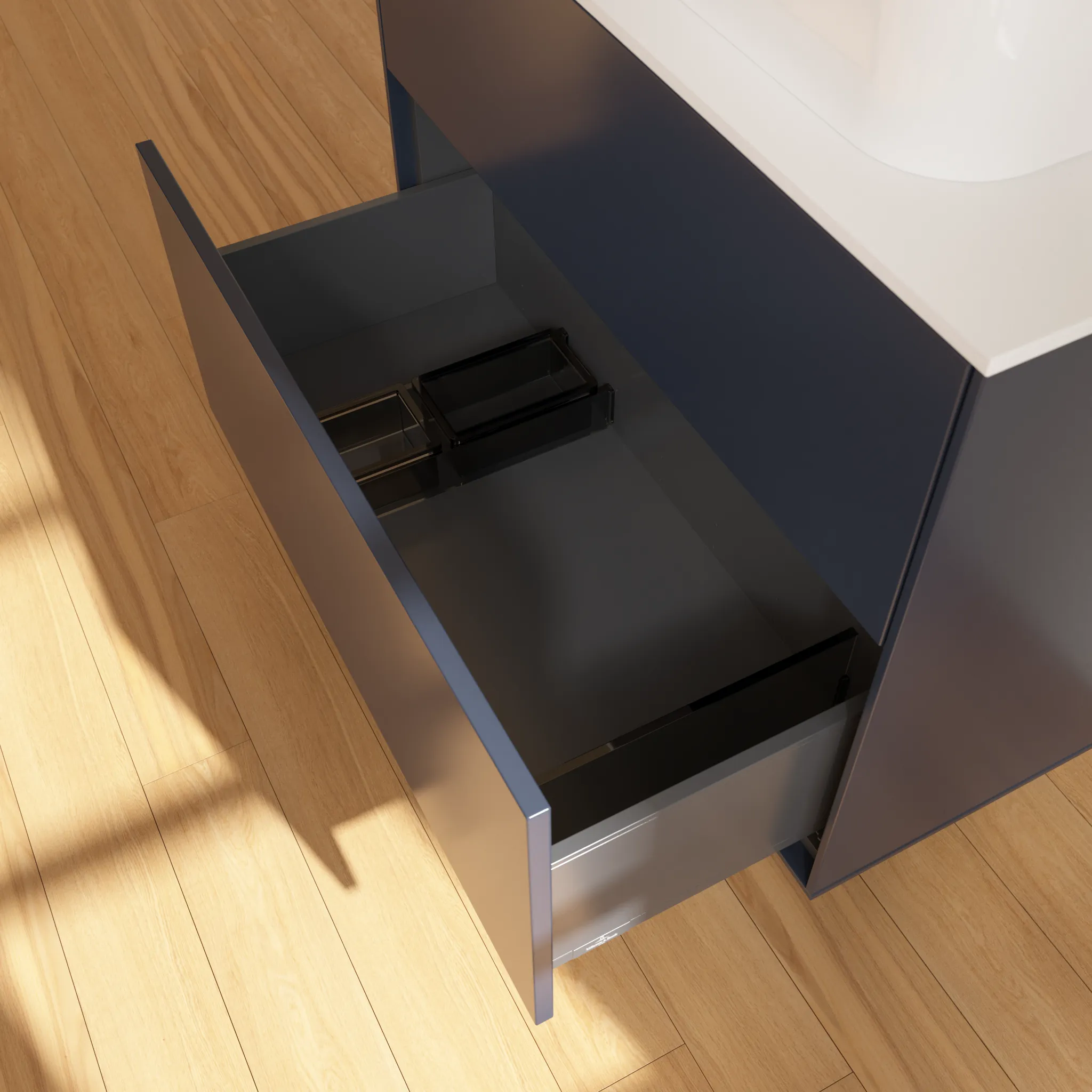 Villeroy & Boch Waschbeckenunterschrank Finion F22, Midnight Blue Matt Lacquer, 800x603x501 mm, mit SoftClosing und Push-to-open Funktion Villeroy & Boch Waschbeckenunterschrank Finion F22, Midnight Blue Matt Lacquer, 800x603x501 mm, mit SoftClosing und Push-to-open Funktion