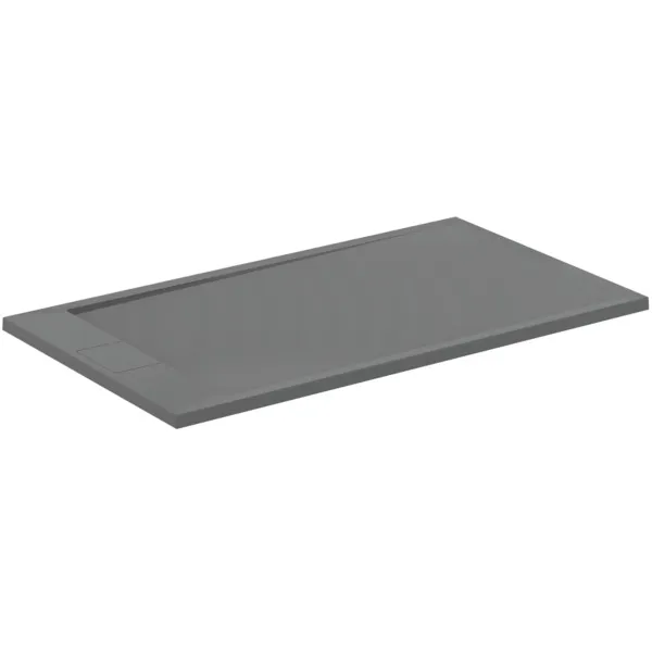 Ideal Standard Rechteck-Brausewanne Ultra Flat S i.life, 1400x800 mm, Quarzgrau, 33 mm Höhe, Bodenebener Einbau möglich