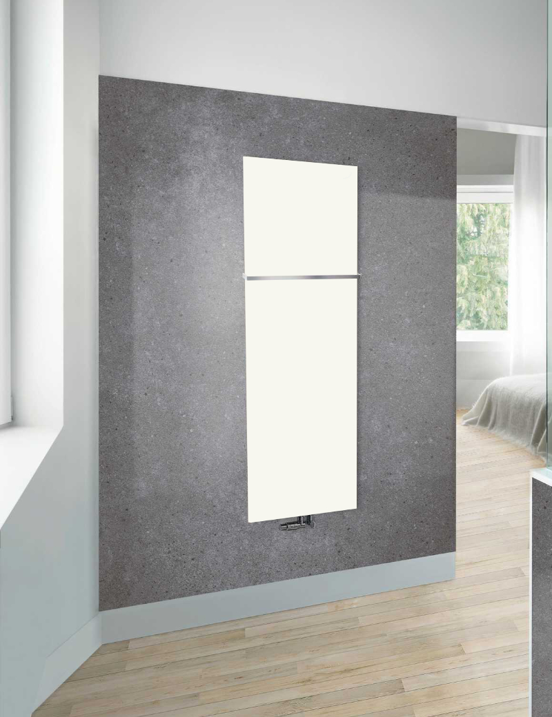 Zehnder Design-Heizkörper „Fina Lean Bar“ für Warmwasser-Zentralheizung mit 50 mm-Mittelanschluss 60 × 130 cm in White Quartz Zehnder Design-Heizkörper „Fina Lean Bar“ für Warmwasser-Zentralheizung mit 50 mm-Mittelanschluss 60 × 130 cm in White Quartz