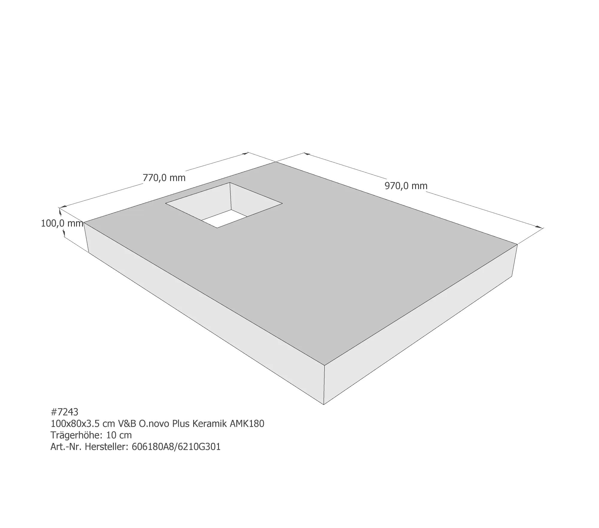 Duschwannenträger passend für Villeroy & Boch O.novo 100 × 80 × 3 cm Duschwannenträger passend für Villeroy & Boch O.novo 100 × 80 × 3 cm