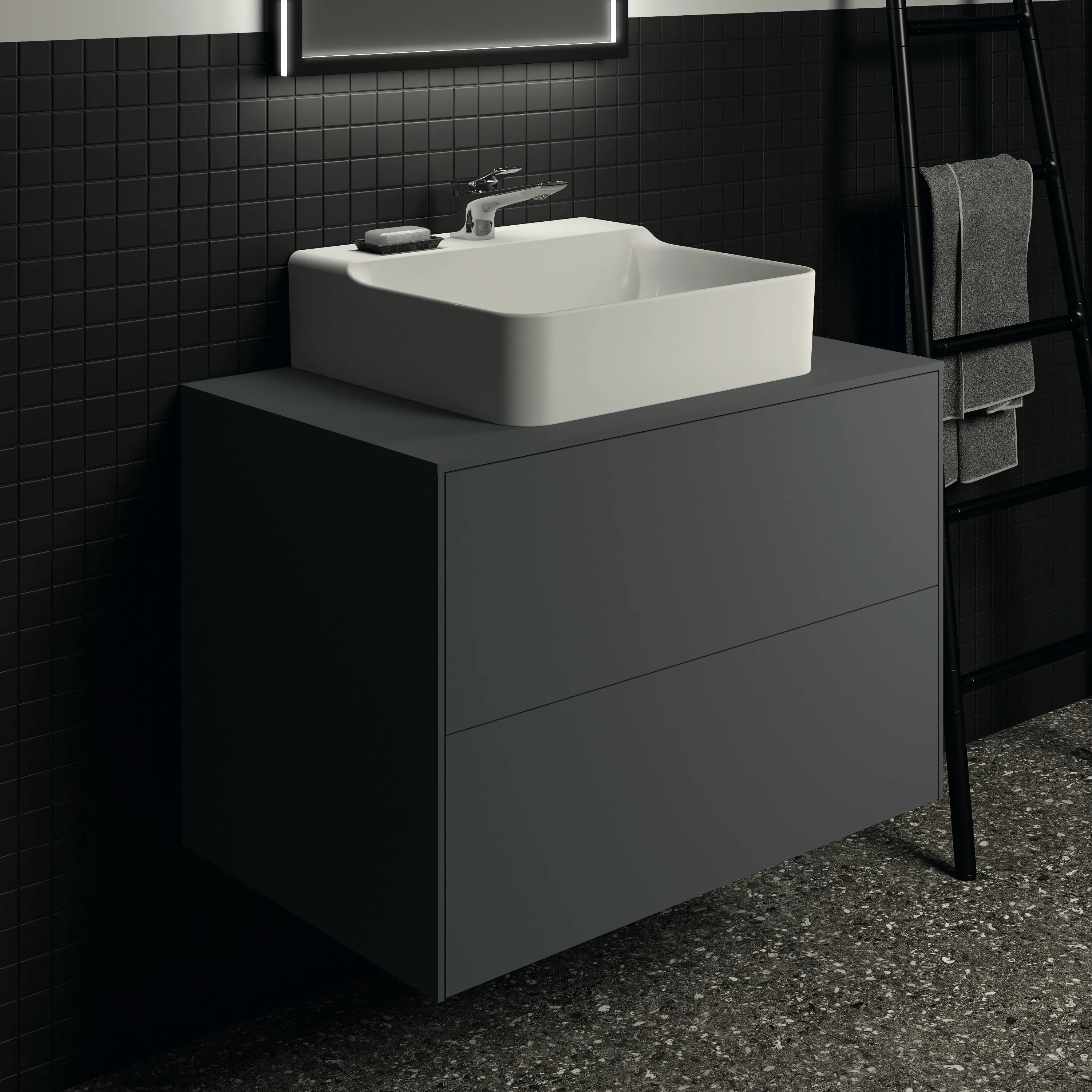 Ideal Standard Waschtischunterschrank Conca, 2 Auszüge, anthrazit