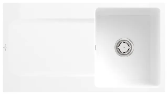 Villeroy & Boch flächenbündiges Küchenspülbecken „Siluet“ 50 flat 880 × 490 × 220 mm in Snow White Villeroy & Boch flächenbündiges Küchenspülbecken „Siluet“ 50 flat 880 × 490 × 220 mm in Snow White
