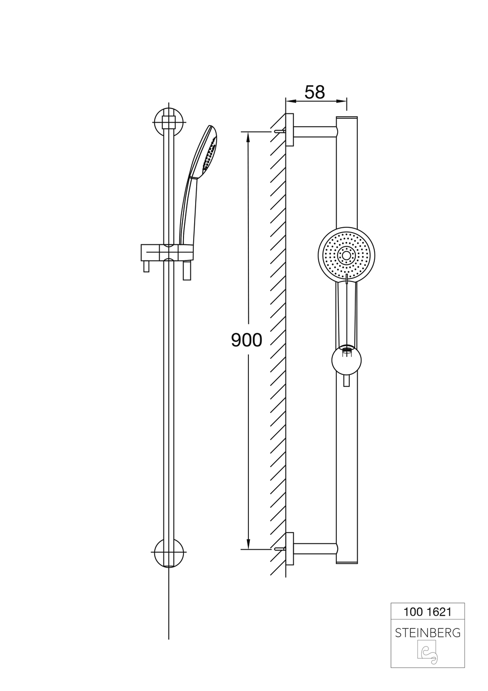 Serie 100 Brausegarnitur - Brausestange 90 cm, Handbrause 3-fach verstellbar und Metallschlauch 180 cm, chrom Serie 100 Brausegarnitur - Brausestange 90 cm, Handbrause 3-fach verstellbar und Metallschlauch 180 cm, chrom