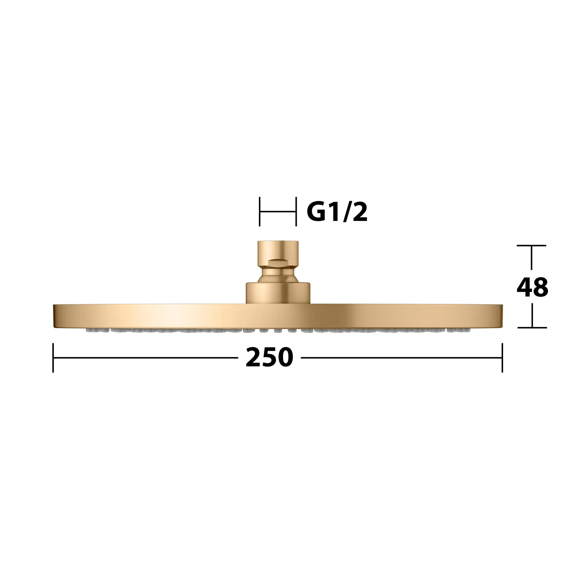 Brausen und Brausezubehör Kopfbrause rund 250 mm Messing gebürstet