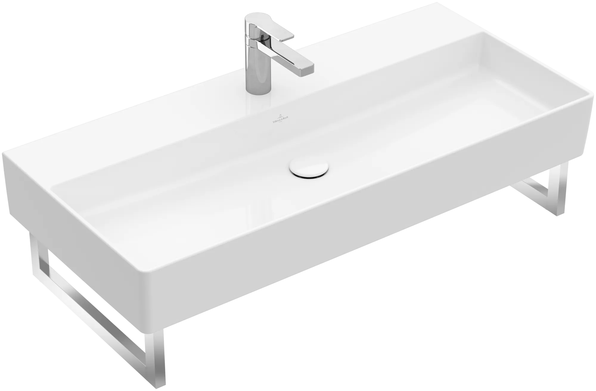 Villeroy & Boch Waschbecken Memento 2.0 4A22A2, Rechteck, 1000 x 470 mm, TitanCeram, 1HL., Weiß Alpin