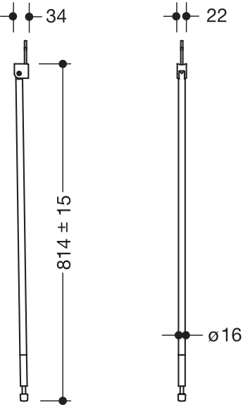 HEWI Bodenstütze „Serie 802 LifeSystem“ in Anthrazit glänzend