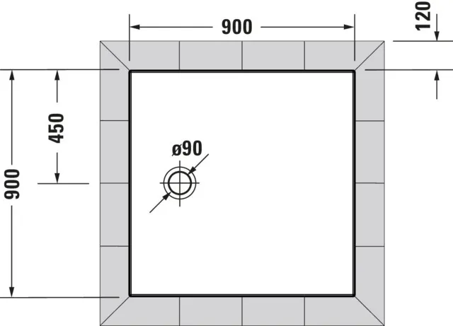 Duravit quadrat Duschwanne „Tempano“ 90 × 90 cm ohne Antislip