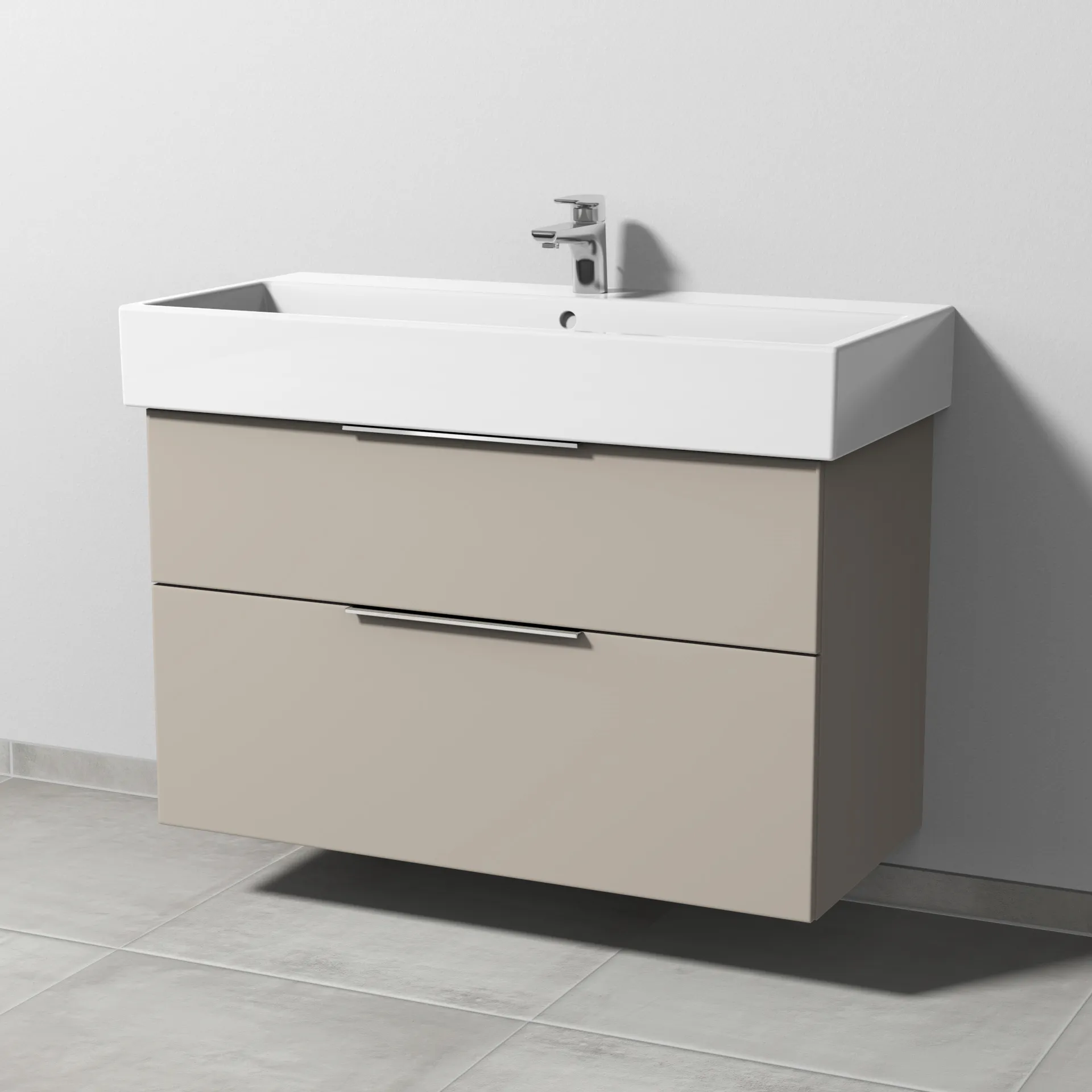 Sanipa Waschtischunterschrank „3way“ passend zu Keramik-Waschtische Vero Air von Duravit 950 × 591 × 447 mm in Kaschmir (matt)
