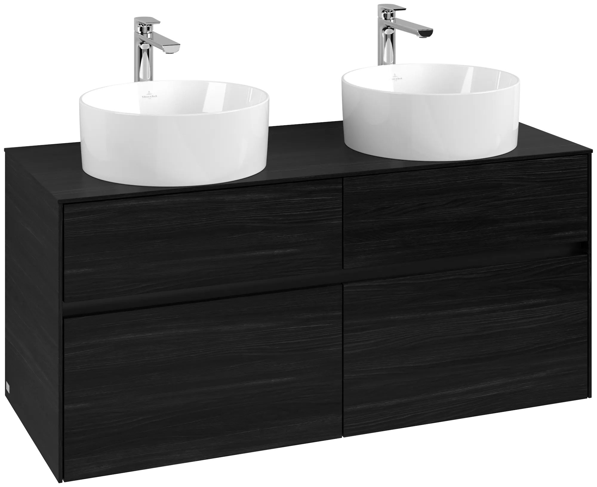 Villeroy & Boch Collaro Waschbeckenunterschrank C04400 1200x548x500mm 4 Ausz. für 2 WT Black Oak