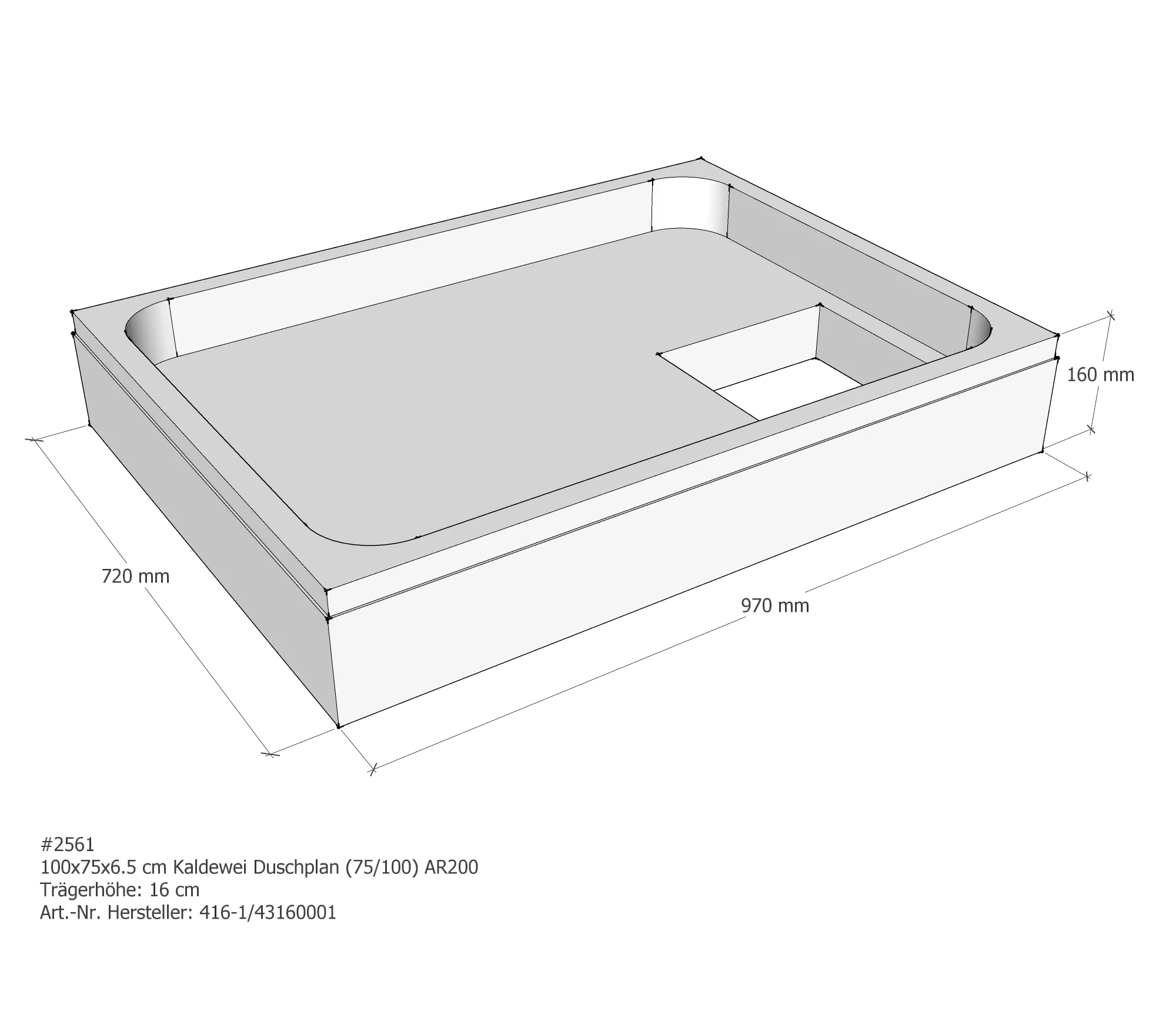 Duschwannenträger passend für Kaldewei Duschplan 100 × 75 × 6,5 cm Breite: 75 cm / Länge: 100 cm Duschwannenträger passend für Kaldewei Duschplan 100 × 75 × 6,5 cm Breite: 75 cm / Länge: 100 cm