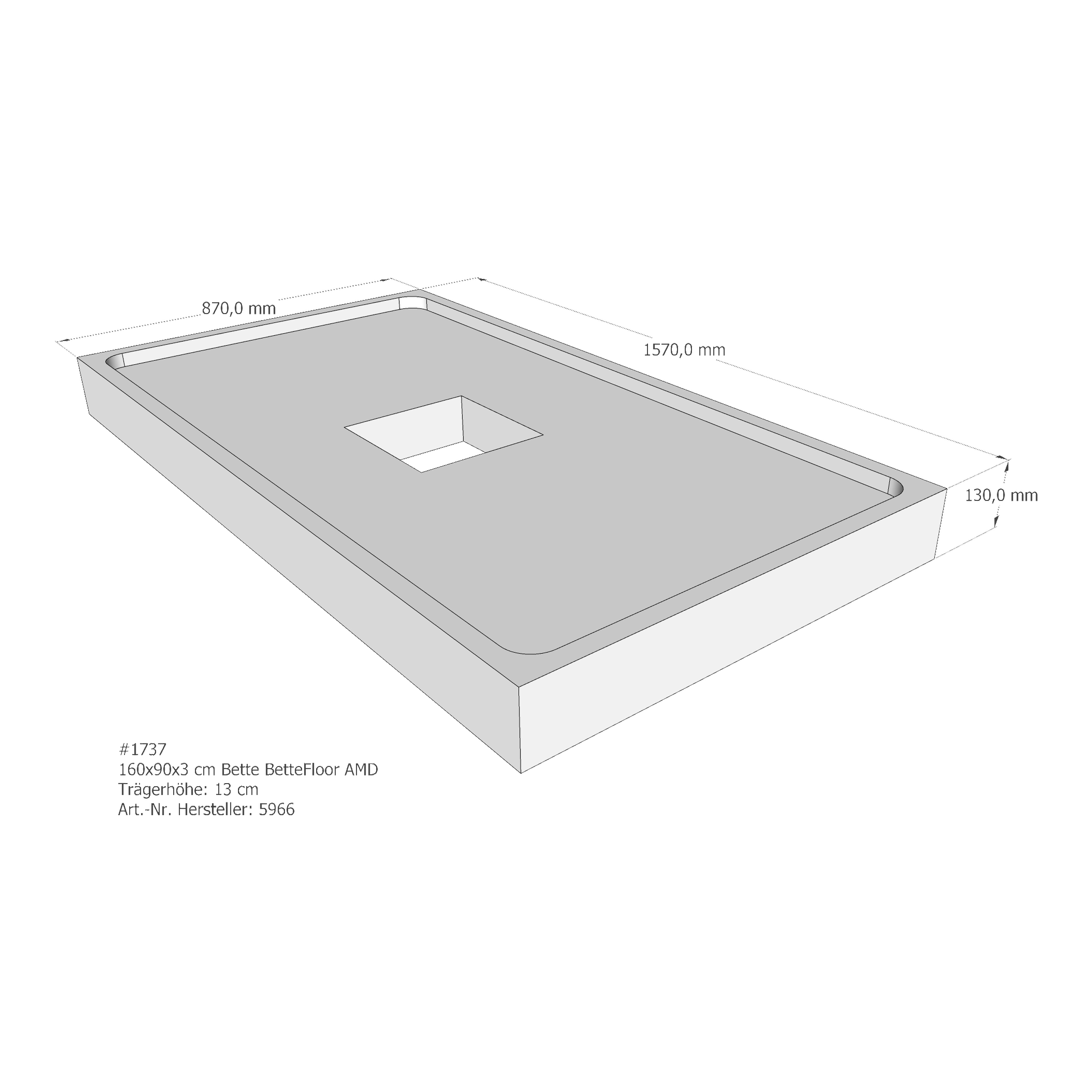 Duschwannenträger Bette BetteFloor 160x90x3 cm AMD