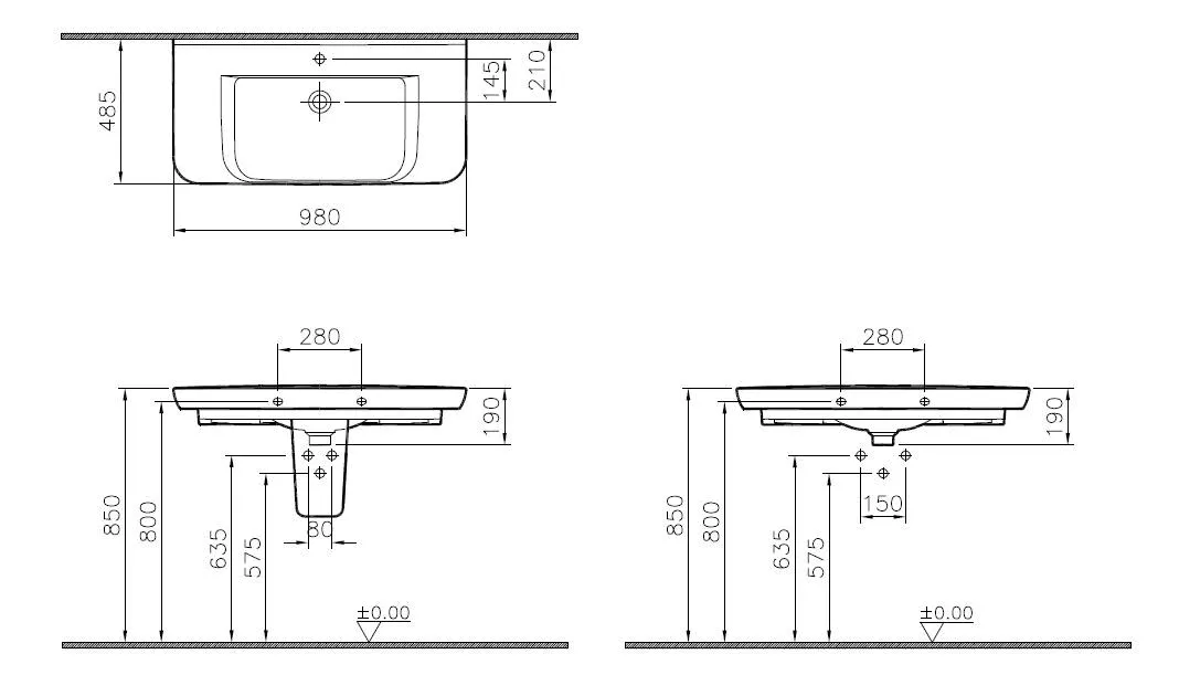 Sento Waschtisch 98 x 49 cm Hahnloch Überlaufloch Weiß Hochglanz mit Oberflächenveredelung Clean Sento Waschtisch 98 x 49 cm Hahnloch Überlaufloch Weiß Hochglanz mit Oberflächenveredelung Clean
