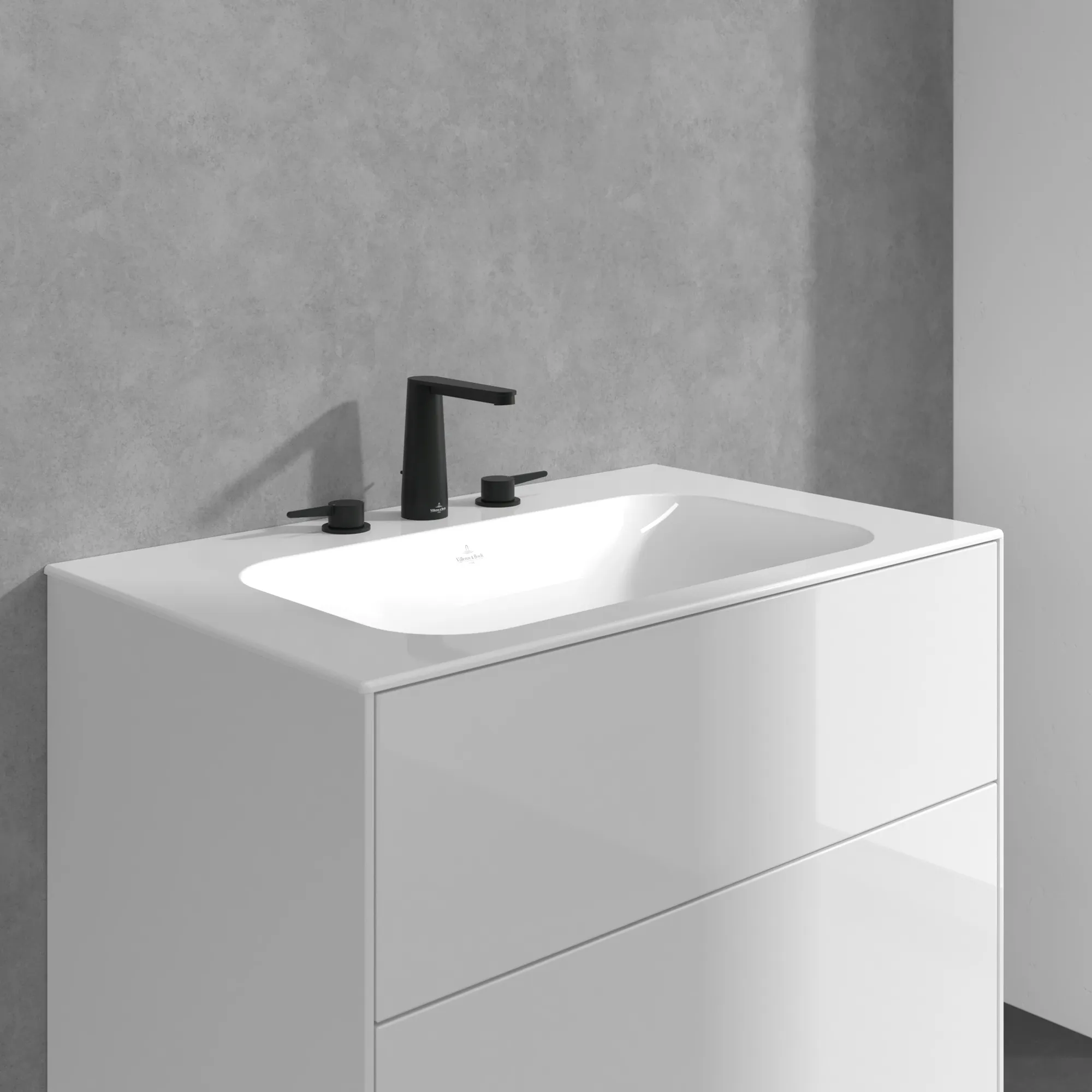 Zweihand-Waschtischarmatur „Conum“ 16,5 cm Ausladung 130 mm in Matt Black Zweihand-Waschtischarmatur „Conum“ 16,5 cm Ausladung 130 mm in Matt Black