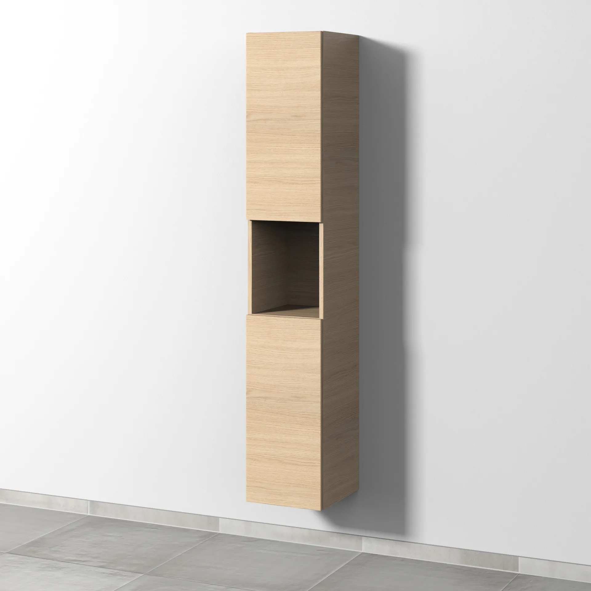 Sanipa Hochschrank „3way“ 300 × 1700 × 345 mm Anschlag links, in Eiche Nordic, Anschlag links