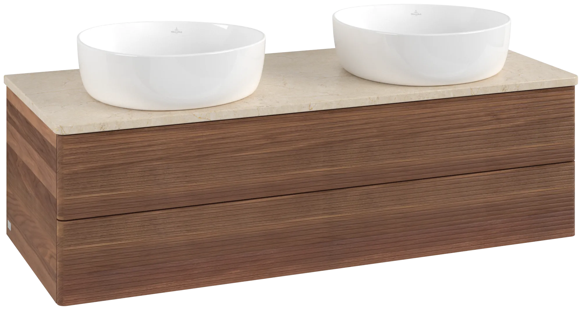 Villeroy & Boch Antao Waschbeckenunterschrank K24_1, 1200 x 360 x 500 mm, Warm Walnut / Botticino