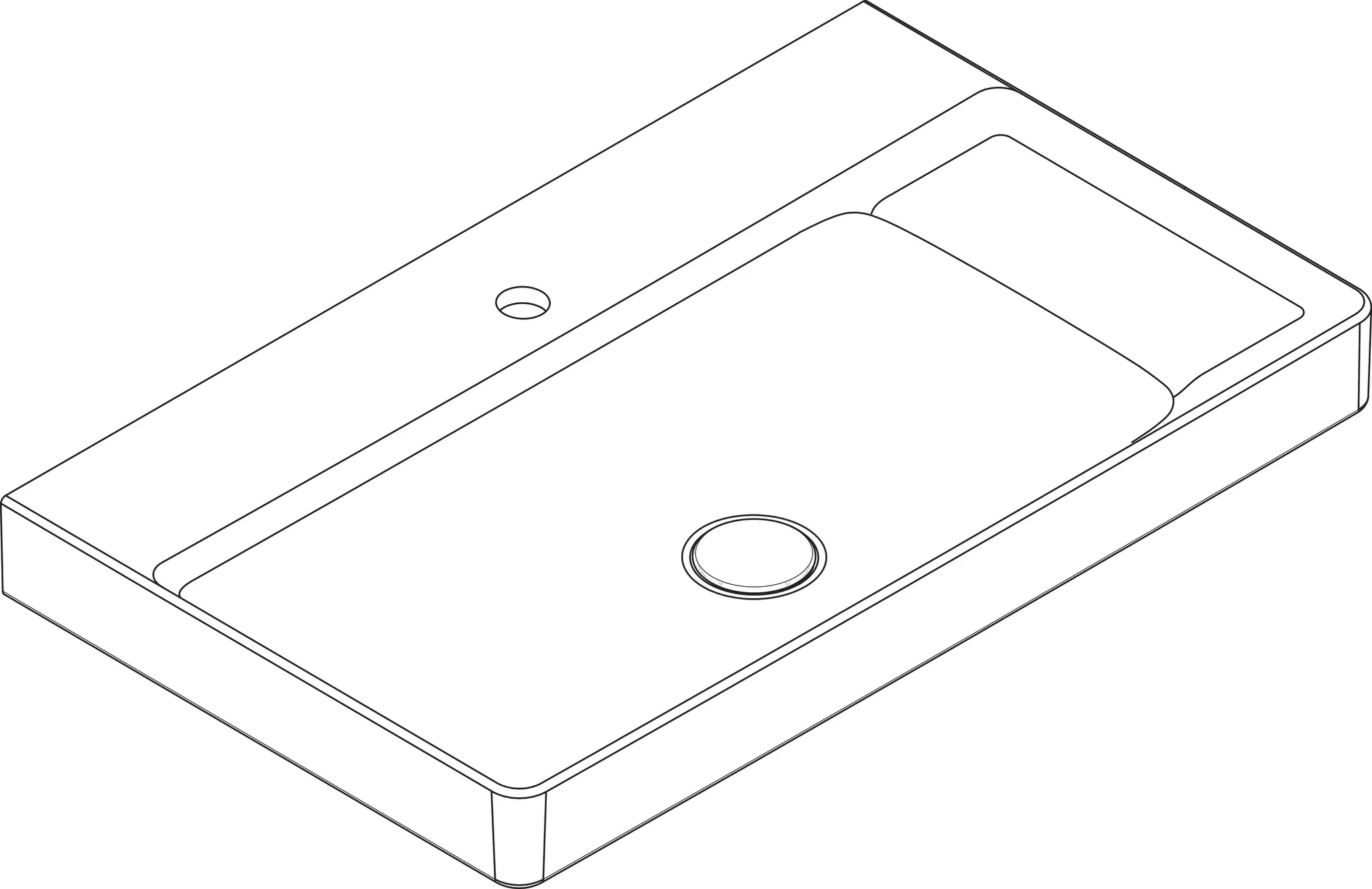 Xelu Q Waschtisch mit Ablage rechts 800/480 mit Hahnloch ohne Überlauf, SmartClean Weiß Xelu Q Waschtisch mit Ablage rechts 800/480 mit Hahnloch ohne Überlauf, SmartClean Weiß