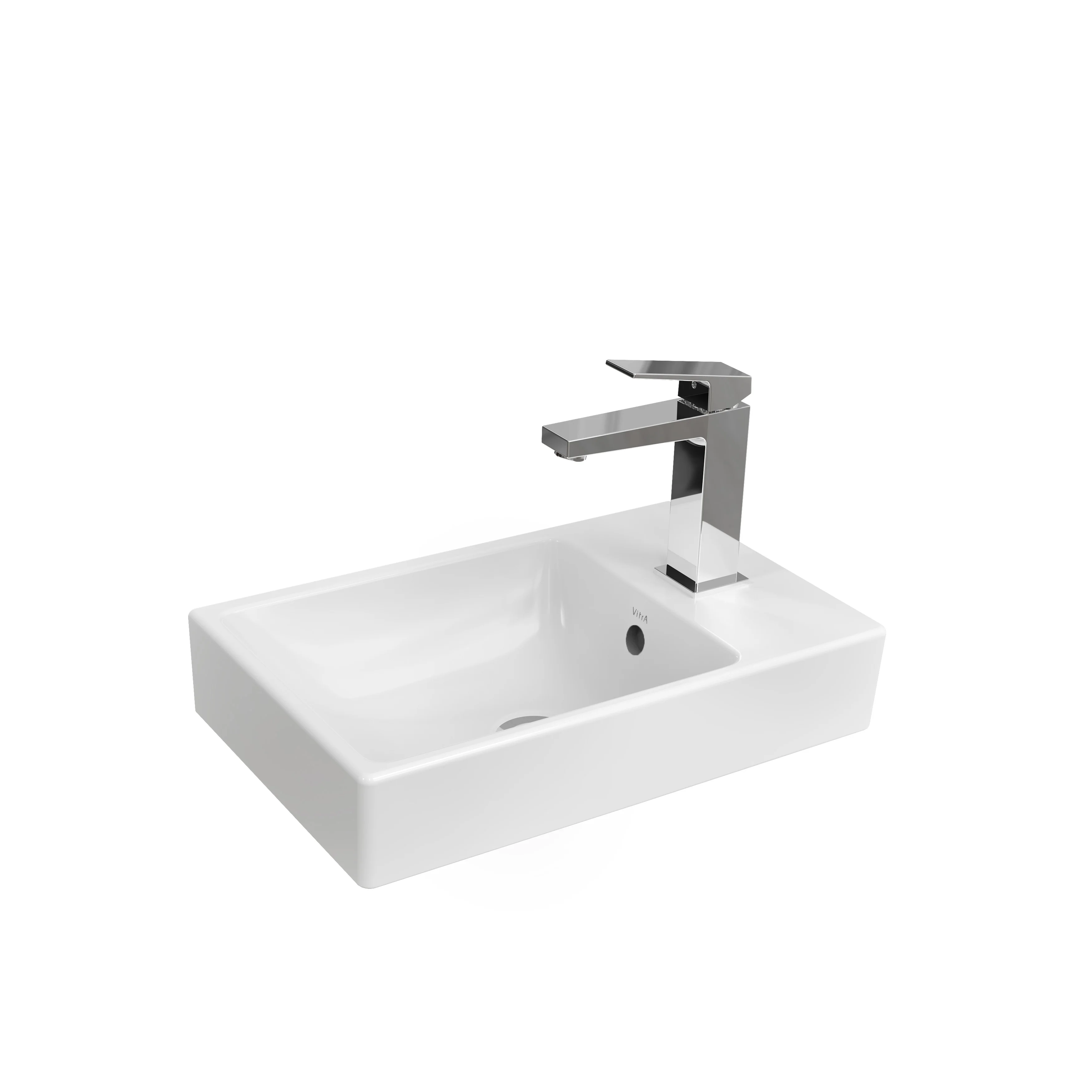 New Integra Square Handwaschbecken unterbaufähig asymmetrisch mit Hahnloch rechts 45 x 28 x 15 cm (BxTxH) Weiß Hochglanz New Integra Square Handwaschbecken unterbaufähig asymmetrisch mit Hahnloch rechts 45 x 28 x 15 cm (BxTxH) Weiß Hochglanz