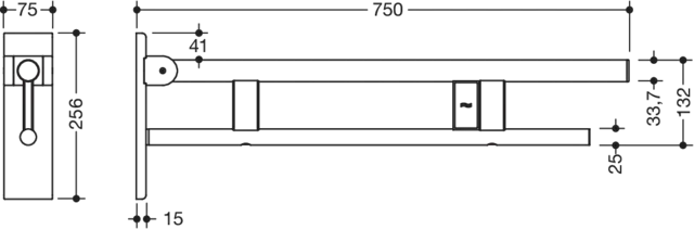 HEWI Stützklappgriff „System 900“