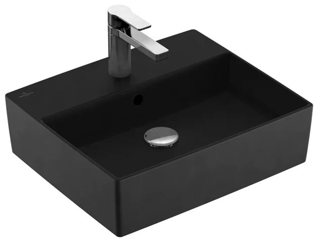 Aufsatzwaschtisch „Memento 2.0“, mit Überlauf, mit Hahnlochbohrung 49,8 × 42 cm in Ebony