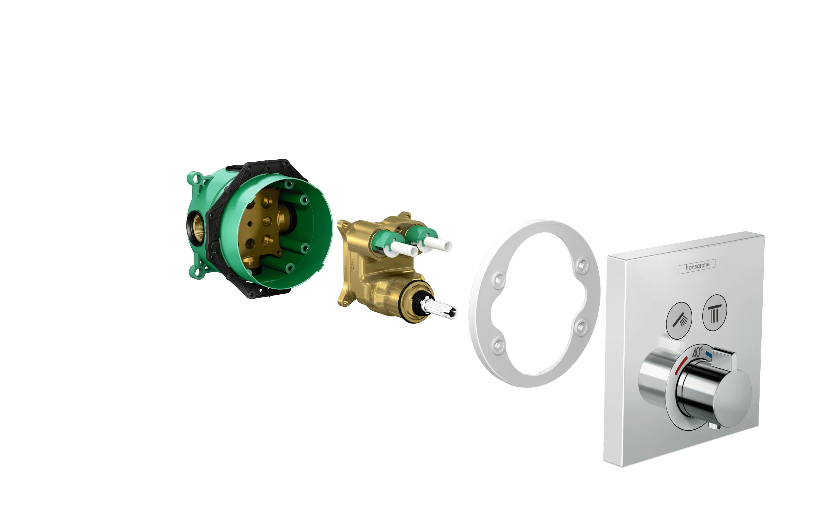 Hansgrohe iBox universal Grundkörper - rotationssymmetrisch, schallentkoppelt, Anschluss Rp 3/4, DN20, Einbautiefe 80–108 mm