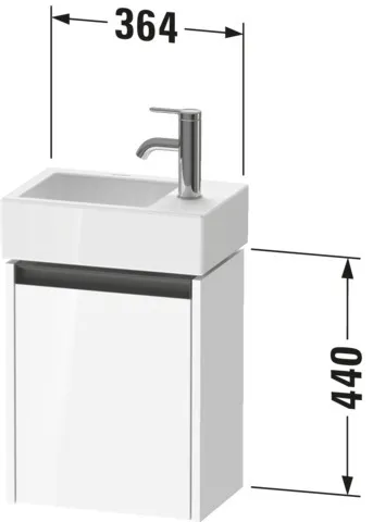 Duravit Waschtischunterschrank wandhängend „Ketho.2“ 36,4 × 44 × 23,8 cm in Eiche Terra