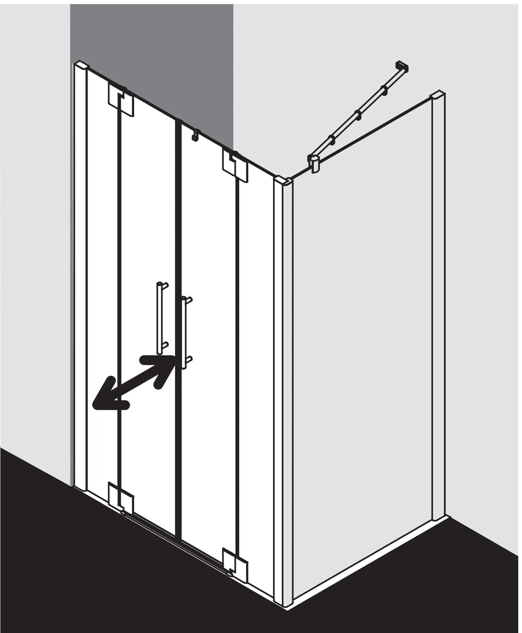 PASA XP PXPTF Pendeltür mit Festfeldern, für Nische und Ecke, Höhe 1850 mm, Wanneneinbaumaß 1450-1510 / 1475-1535 mm, Breitenverstellmaß 1450-1510 mm, Glasaußenkante 1450-1510 mm, Farbe Silber Mattglanz, Glas ESG Klar PASA XP PXPTF Pendeltür mit Festfeldern, für Nische und Ecke, Höhe 1850 mm, Wanneneinbaumaß 1450-1510 / 1475-1535 mm, Breitenverstellmaß 1450-1510 mm, Glasaußenkante 1450-1510 mm, Farbe Silber Mattglanz, Glas ESG Klar