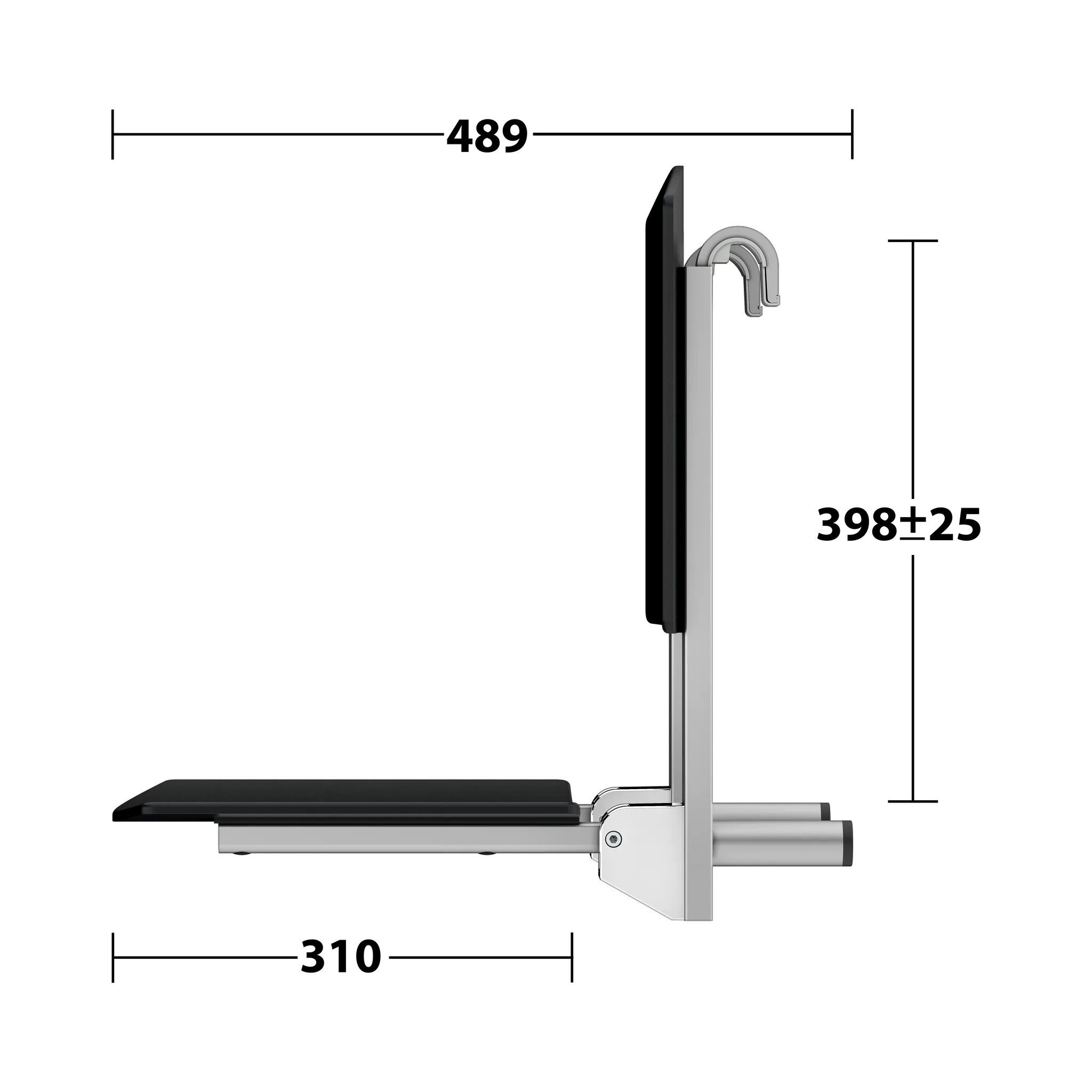 KEUCO Universalartikel Care Klappsitz silber-eloxiert/schwarz KEUCO Universalartikel Care Klappsitz silber-eloxiert/schwarz