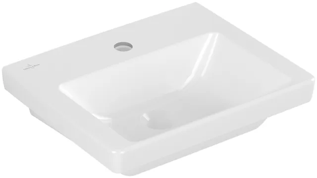 Villeroy & Boch Handwaschbecken „Subway 3.0“ 450 × 370 × 145 mm, ohne Hahnlochbohrung, Hahnlochposition mittig in Weiß Alpin Villeroy & Boch Handwaschbecken „Subway 3.0“ 450 × 370 × 145 mm, ohne Hahnlochbohrung, Hahnlochposition mittig in Weiß Alpin
