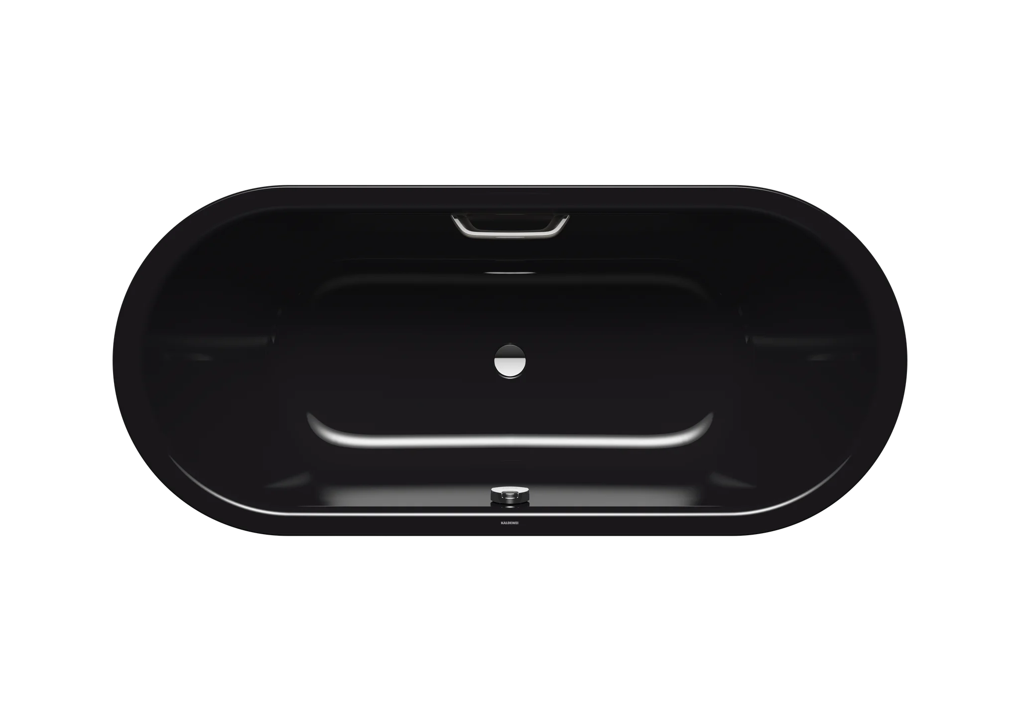 Kaldewei CLASSIC DUO OVAL Badewanne, oval, 1800 x 800 mm, schwarz mit Perl-Effekt, mittiger Ab- und Überlauf, Griffloch